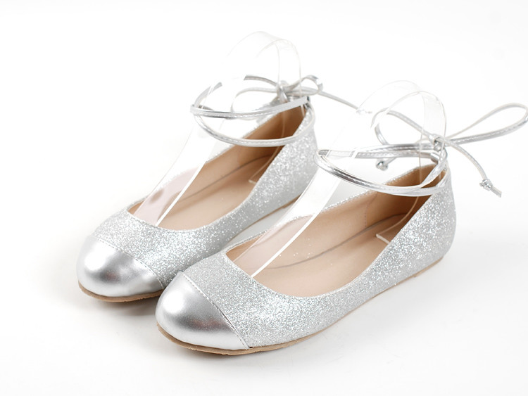 ladies silver ballerina shoes