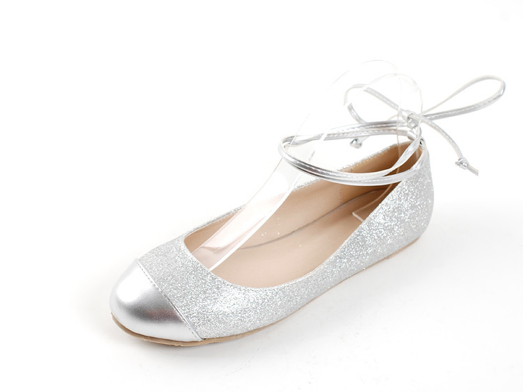 ladies silver ballerina shoes
