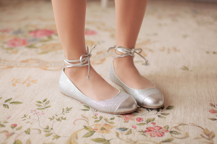 next silver ballet pumps