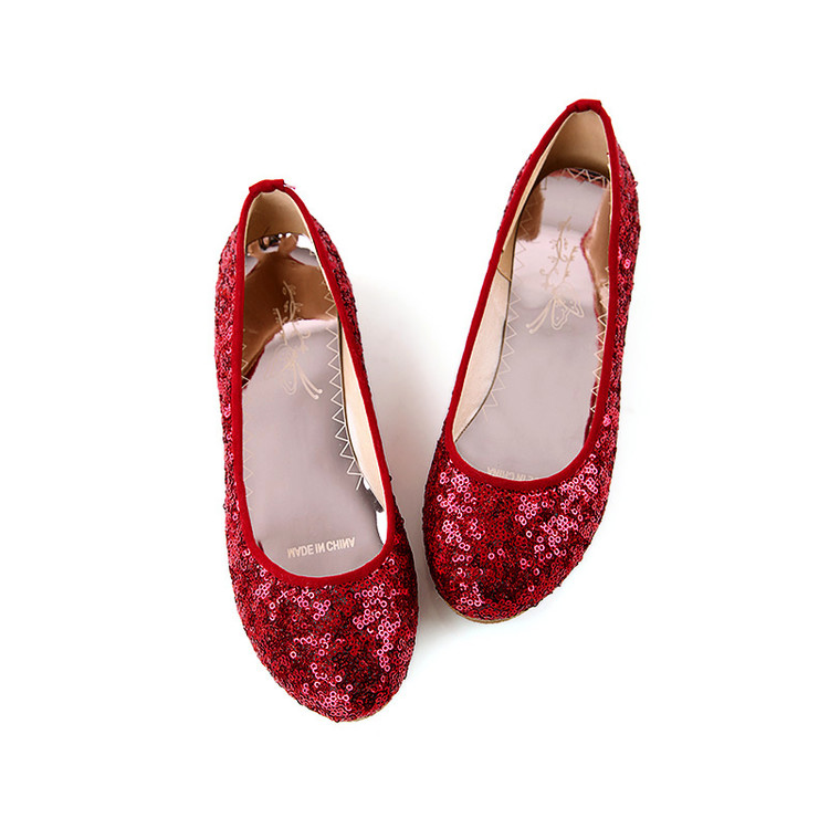 red glitter ballet slippers