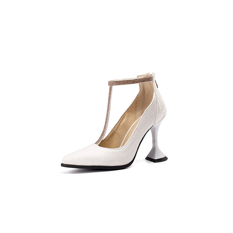 Women Handmade High Heels Pumps T-strap Large Size Evening Party